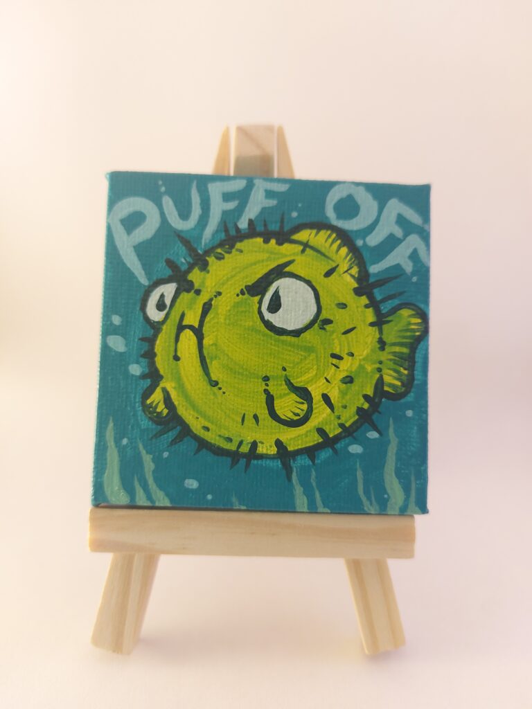 "puff off" puffer fish