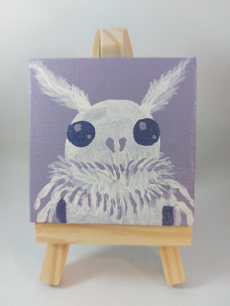 Luna moth mascot portrait paintling