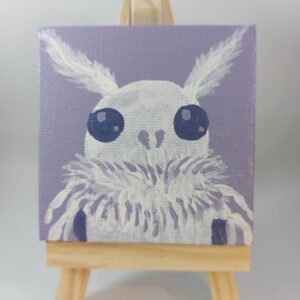 Luna moth mascot portrait paintling