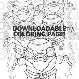 COLOURING PAGE — KARATE FROGS