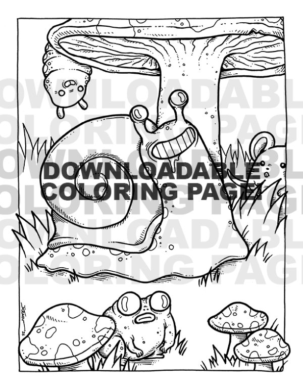 A sampling of critters at a mushroom party