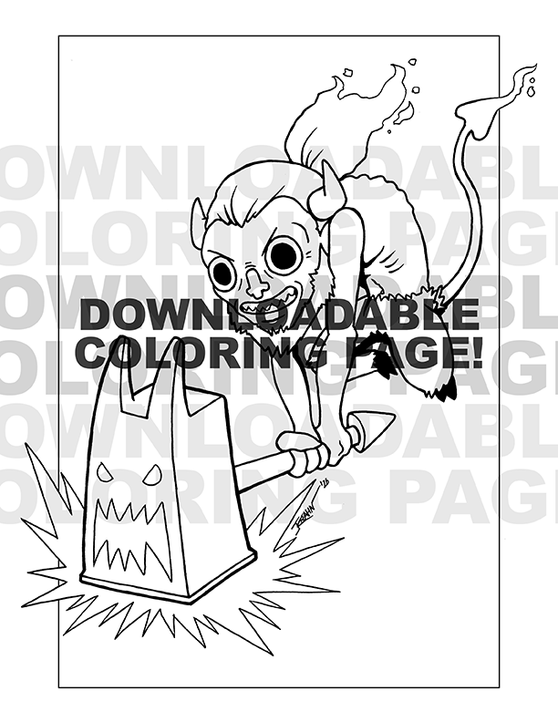 A downloadable devil dashing to ding you