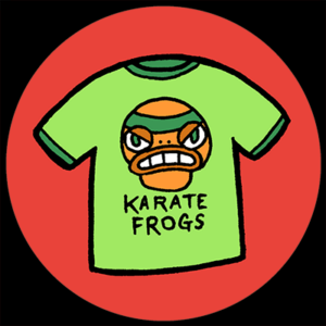 Karate frog shirt button